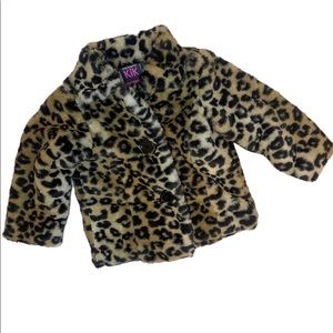 Faux Fur Animal Printed Coat